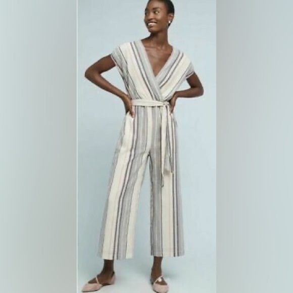 Anthropologie Pants - Anthropologie Dolan Millie Striped Jumpsuit Linen